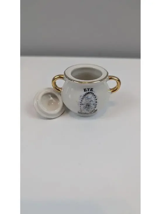 Miniature Porcelain Tea Set by Historical London Ceramics English Themed 9pc Set - Picture 8 of 9